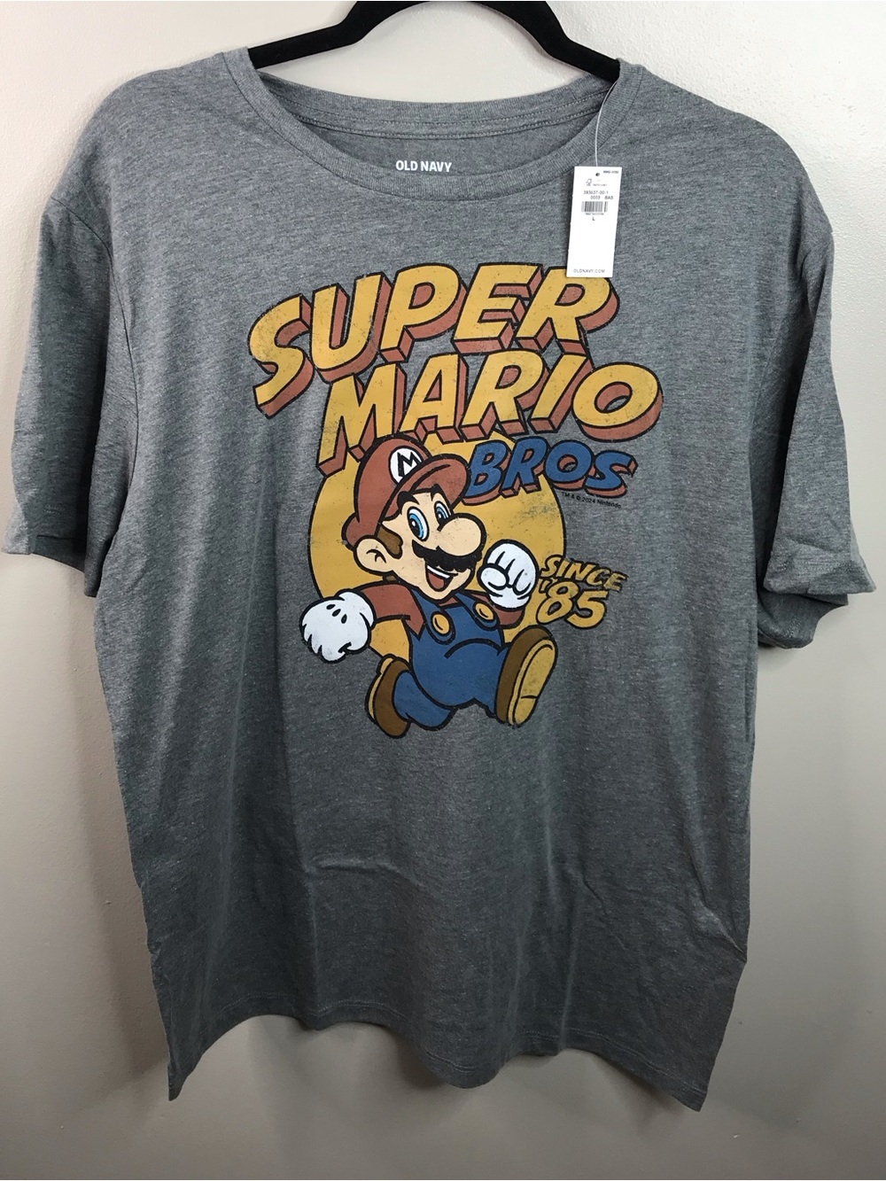 Old Navy Gray Super Mario Bros Short Sleeve Tee